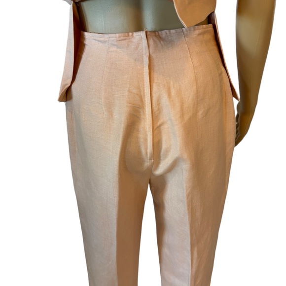 Donna Morgan Peach Embroidery High Rise Pant Set - Picture 8 of 9